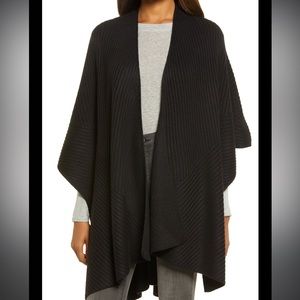 AllSaints Traveling Rib Ruana in Black